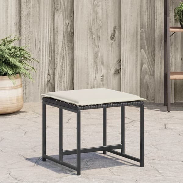 haveskamler 4 stk. med hynder polyrattan sort