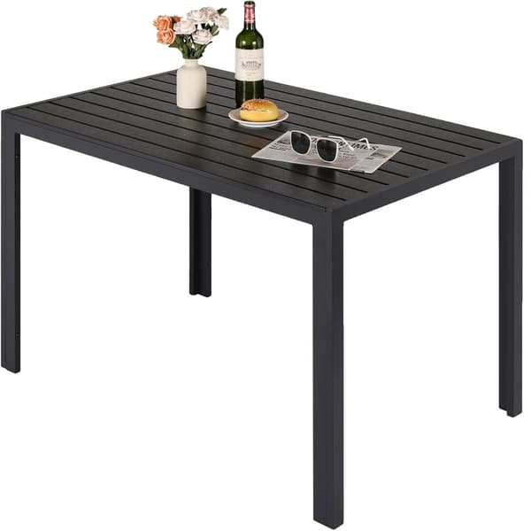 Udendørs Havebord, Letvægts Aluminium, Vejrresistent, 110x70cm,Skrivebord 10 plader Desktop 10 boards