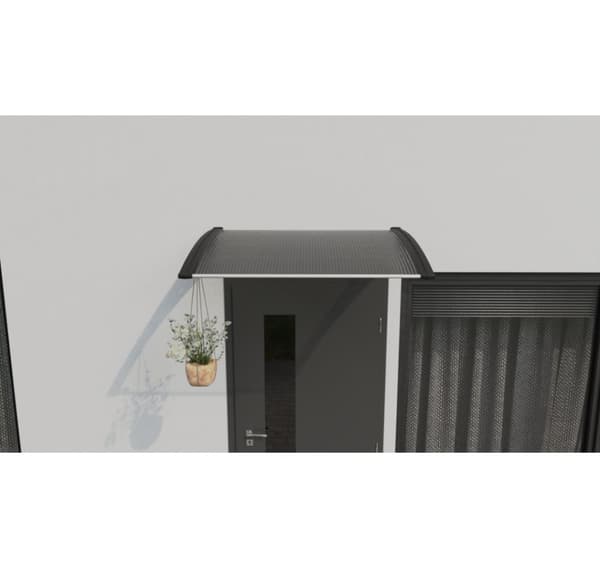 Baldakin över dörr, svart, med polykarbonatbrons, bredd 766 mm, Conos