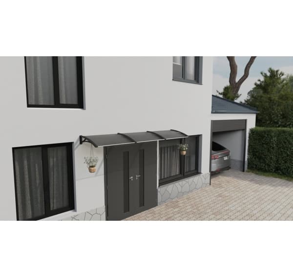 Katos oven päällä, musta, polykarbonaattipronssilla, leveys 3288 mm, Conos