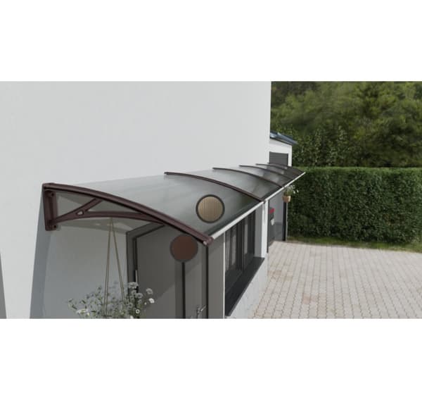 Baldakin over døren, brun, med bronze polycarbonat, bredde 5340 mm, Conos
