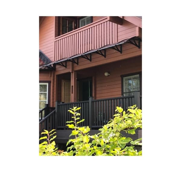 Baldakin över dörr, brun, med transparent polykarbonat, bredd 4284 mm, Conos