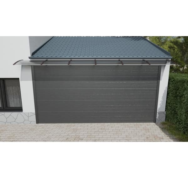 Baldakin över dörr, brun, med transparent polykarbonat, bredd 6396 mm, Conos