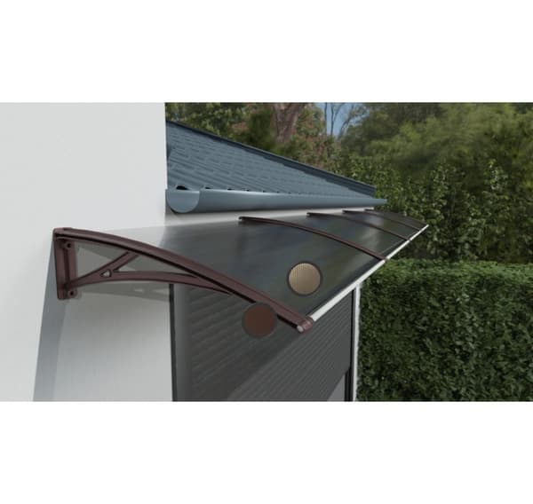 Katos oven päällä, ruskea, pronssipolykarbonaattia, leveys 4284 mm, Conos