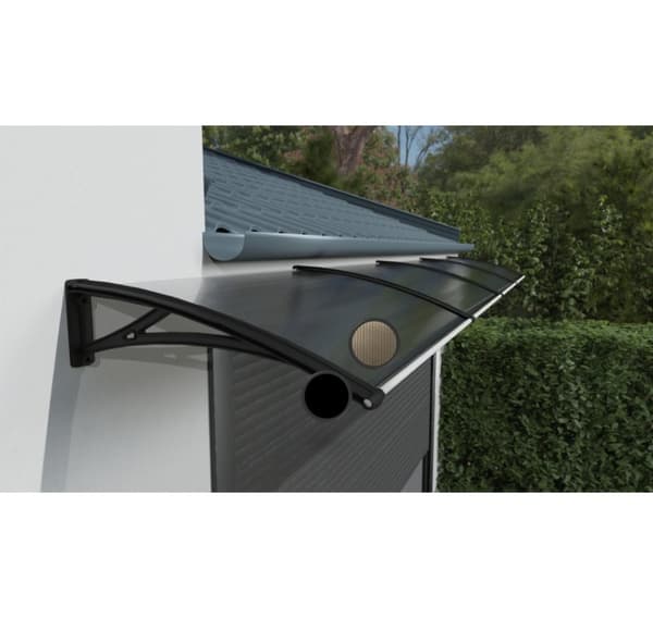 Katos oven päällä, musta, polykarbonaattipronssilla, leveys 4284 mm, Conos