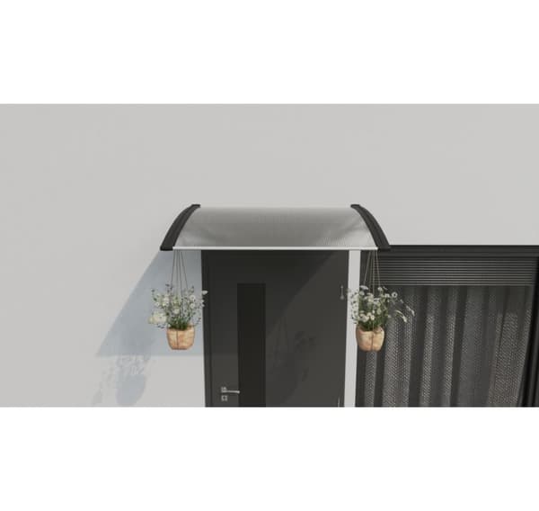 Katos oven päällä, musta, läpinäkyvä polykarbonaatti, leveys 1116 mm, Conos