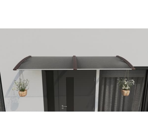 Baldakin över dörr, brun, med brons polykarbonat, bredd 1472 mm, Conos