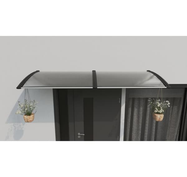 Katos oven päällä, musta, läpinäkyvä polykarbonaatti, leveys 1472 mm, Conos