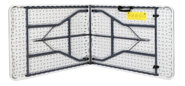 BALI WHITE cateringbord, foldbart til en kuffert, 180 cm, hvid