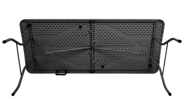 RATTAN cateringbord foldbart til en kuffert - 180 cm, grå