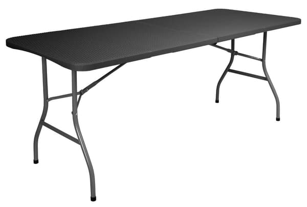 RATTAN cateringbord foldbart til en kuffert - 180 cm, grå