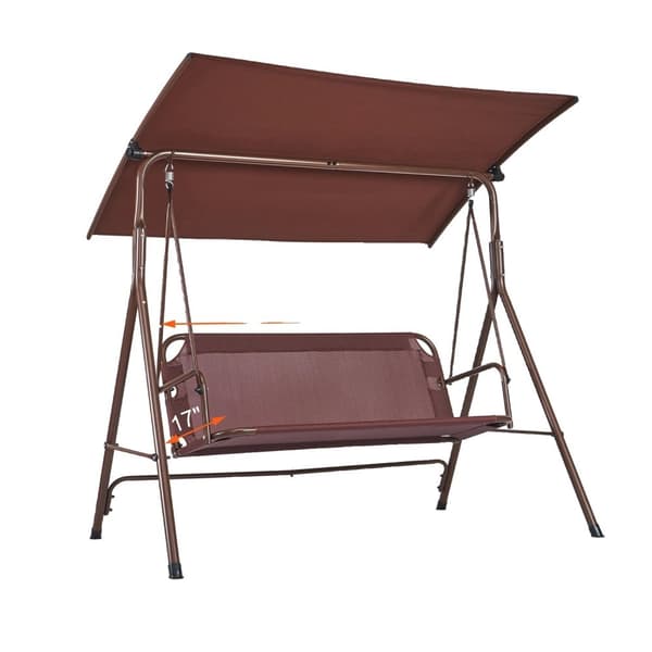 Patio Sängstol, Justerbart Tak, Avtagbar Kudde,svart68x44in2 brown68x44in1