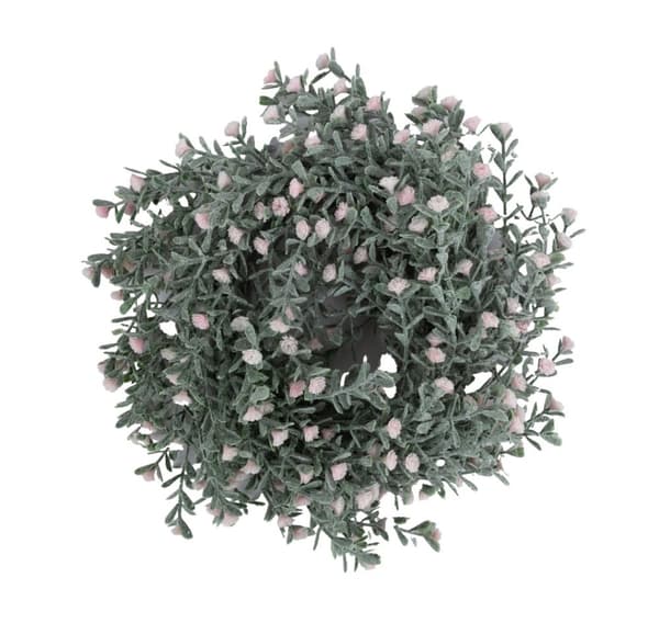Krans BLOMSTERENDE D24cm, lyserøde blomster