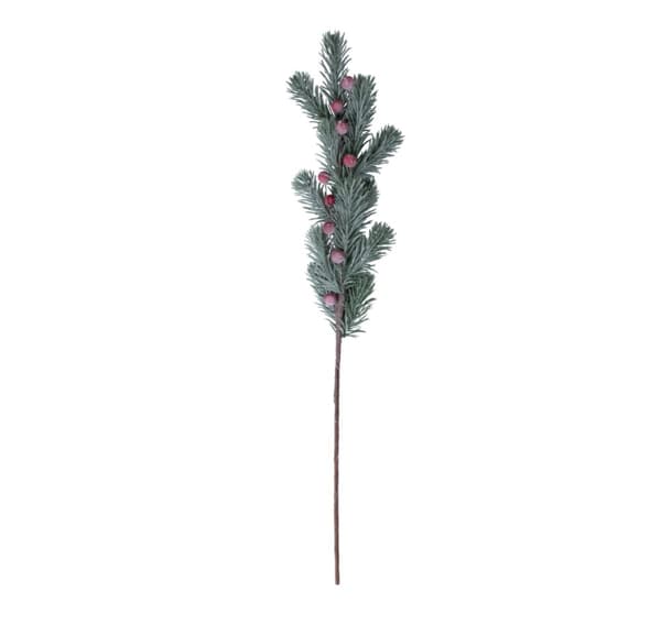 Kunstig gren GREENLAND H55cm, røde bær