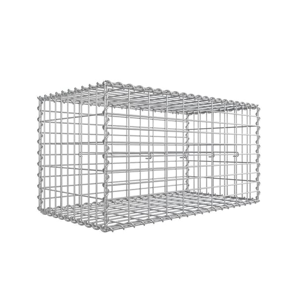 Gabion, Stenkurv, 100 x 50 x 50 cm, Sølvfarvet