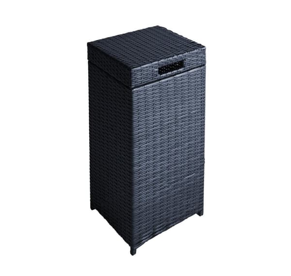 Trash box WICKER 30x30xH71cm, black