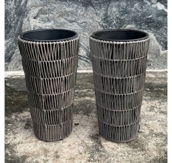 Planteholder WICKER D28xH50cm, grå