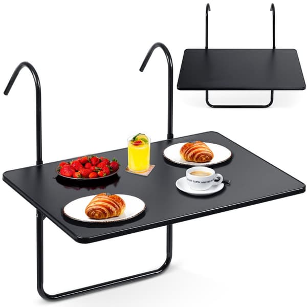 Slitstarkt balkongbord 60x43cm hopfällbart Sofotel SO-982 svart
