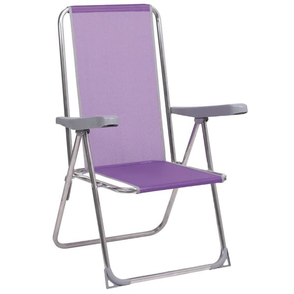Strandstol, Sammenklappeligt Design, Aluminiumkonstruktion,Lilla