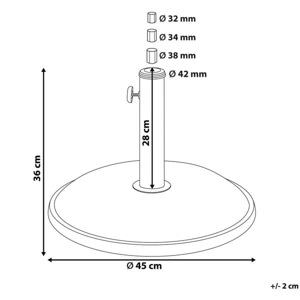 CANZO Paraplyfod Sort Rund 21 kg Lumarko!