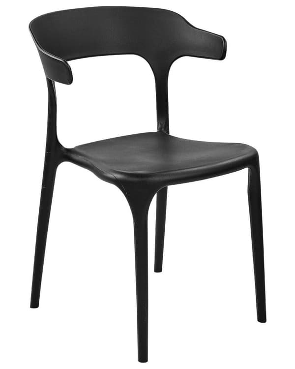 Havestolesæt med 8 stk. Syntetisk materiale Sort GUBBIO Lumarko!