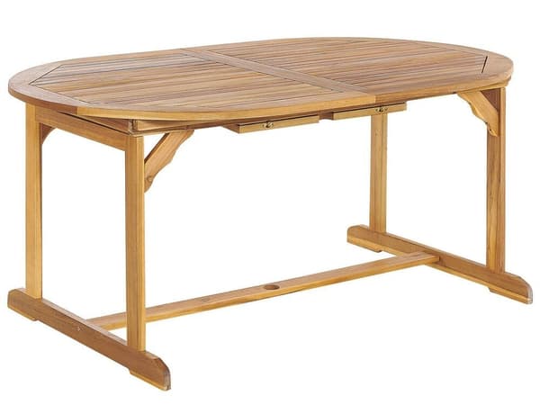 Utdragbart trädgårdsbord i akacia 160/220 x 100 cm ljust trä MAUI Lumarko!