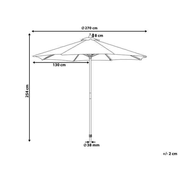 Haveparasol 270 cm blå TOSCANA Lumarko!
