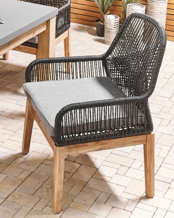 Sæt med 2 havestole med hynder OLBIA Syntetisk materiale Sort Lumarko!