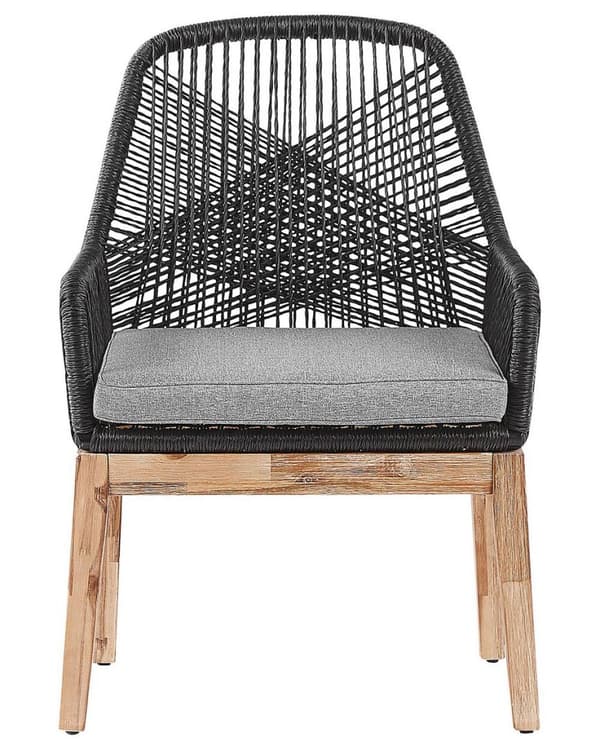 Sæt med 2 havestole med hynder OLBIA Syntetisk materiale Sort Lumarko!