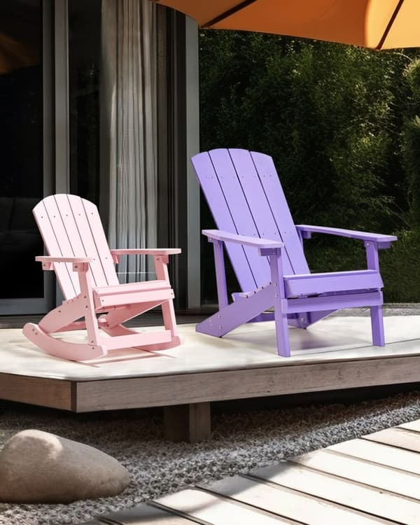 Lasten puutarhakeinuttuoli ADIRONDACK Pastel pinkki Lumarko!