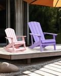 Pikkukuva 2 / 8: Lasten puutarhakeinuttuoli ADIRONDACK Pastel pinkki Lumarko!