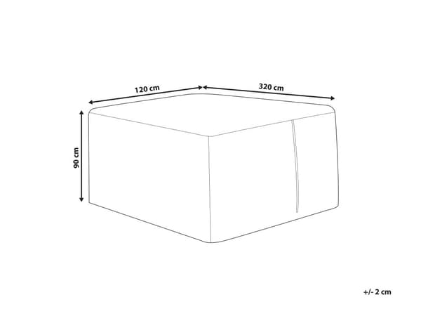 Havemøbelbetræk Hvid PVC Behandlet Polyester 320 x 120 x 90 cm Regnslag
