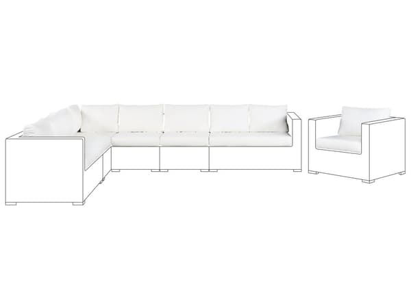 Kuddfodral set för Trädgårdsset Off-White Polyestertyg Sits och Ryggdynor