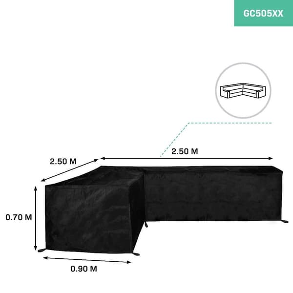 VONROC Premium Overtræk til havemøbelsæt hjønesofa 250/90 x 250/90 x 70cm