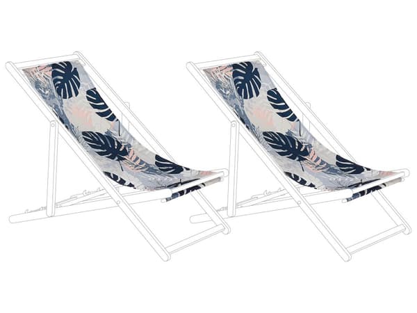 Uppsättning av Tyg till Solstolar 2 st Flamingo Mönster Polyester Solstolstyg