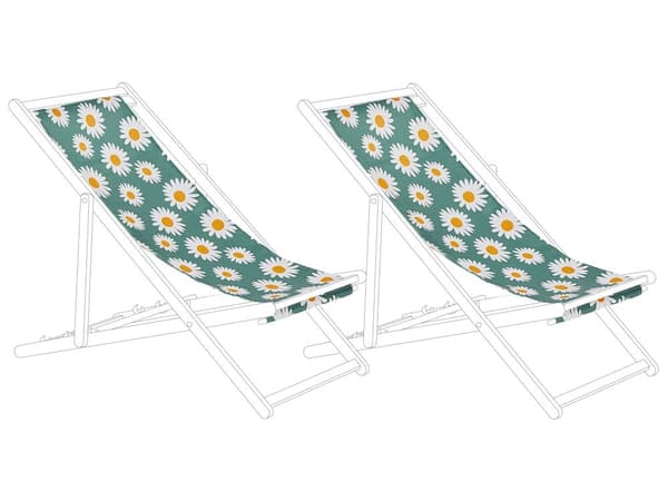 Uppsättning av Tyg till Solstolar 2 st Flamingo Mönster Polyester Solstolstyg
