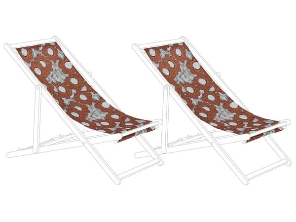 Uppsättning av Tyg till Solstolar 2 st Flamingo Mönster Polyester Solstolstyg