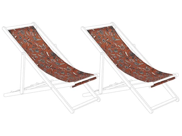 Uppsättning av Tyg till Solstolar 2 st Flamingo Mönster Polyester Solstolstyg