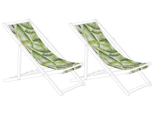 Uppsättning av Tyg till Solstolar 2 st Flamingo Mönster Polyester Solstolstyg