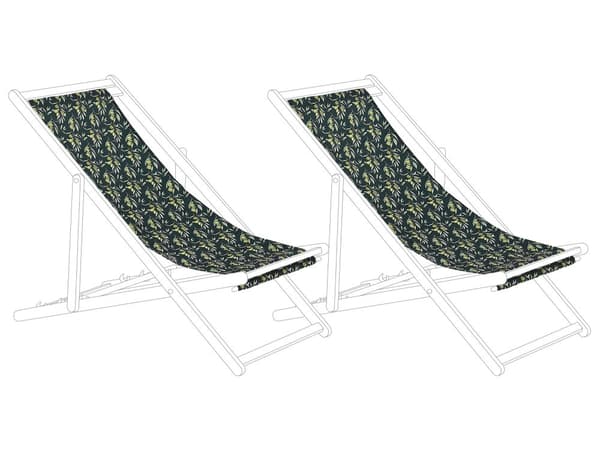 Uppsättning av Tyg till Solstolar 2 st Flamingo Mönster Polyester Solstolstyg
