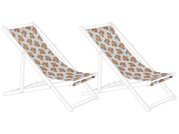 Uppsättning av Tyg till Solstolar 2 st Flamingo Mönster Polyester Solstolstyg
