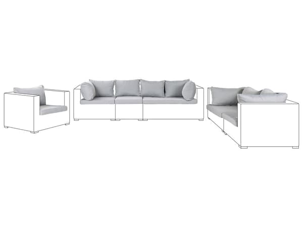 Dynfodral för Loungegrupp Maestro II Krämvitt Tyg Soffa Kuddfodral