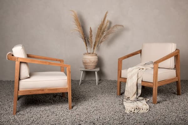 Cushio hagepute  til stol kremfarget .