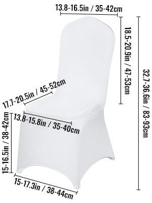 50st vit bröllopsstolsöverdrag, stretch-spandex bankettstolsöverdrag, lätt att använda och rengöra