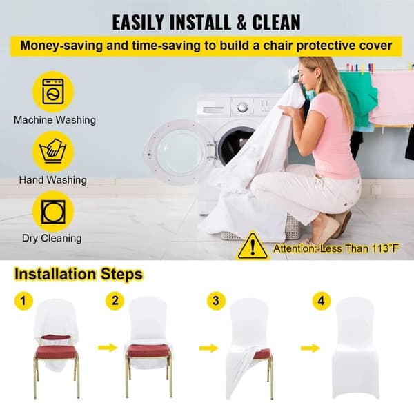 50st vit bankettstolsöverdrag med benfickor design, skyddande och elastiskt material, lätt att använda och rengöra, mångsidig tillämpning