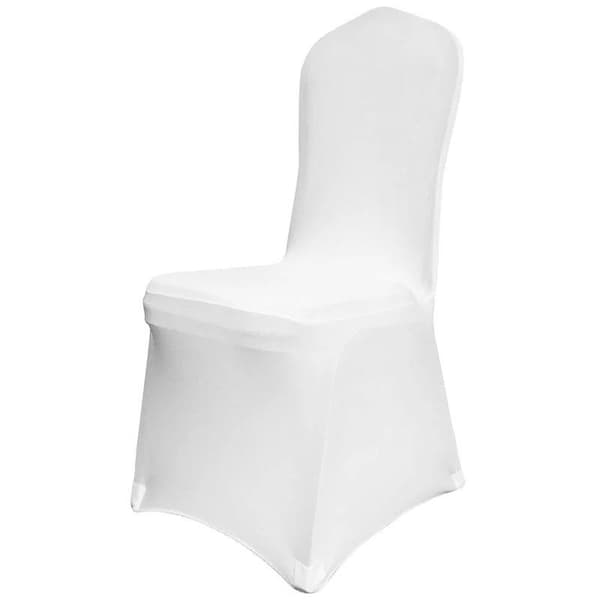 50st vit bankettstolsöverdrag med benfickor design, skyddande och elastiskt material, lätt att använda och rengöra, mångsidig tillämpning