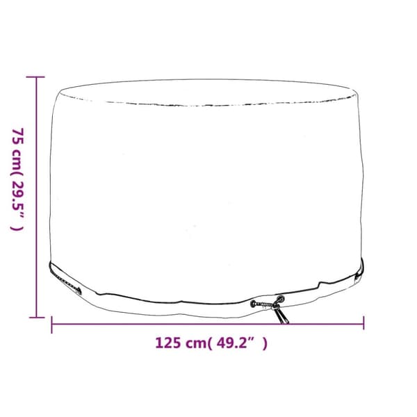 vidaXL Puutarhakalusteiden suoja 6 purjerengasta Ø125x75 cm pyöreä
