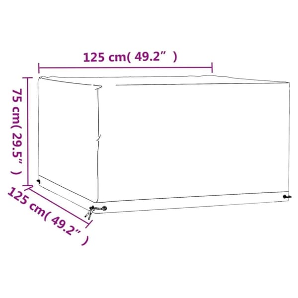 vidaXL Puutarhakalusteiden suoja 8 purjerengasta 125x125x75 cm neliö