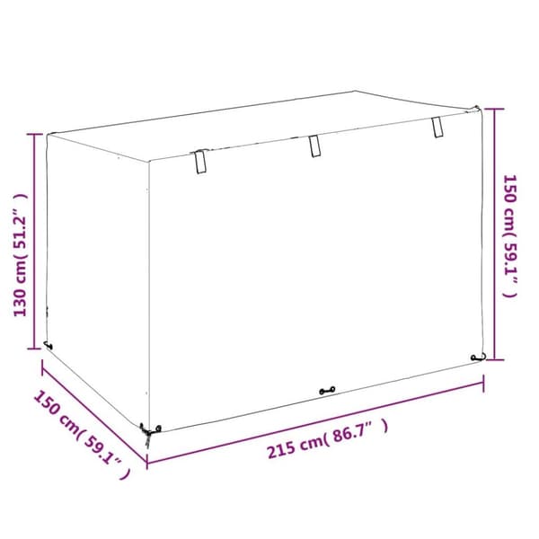 vidaXL Överdrag för hammock 2 st 12 ölj. 215x150x130/150 cm polyeten