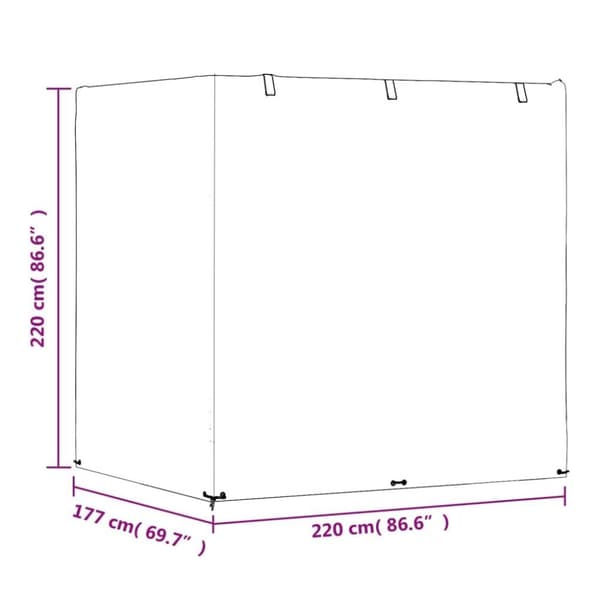 vidaXL Keinun penkinsuojat 2 kpl 12 rengasta 220x177x220 cm polyeteeni